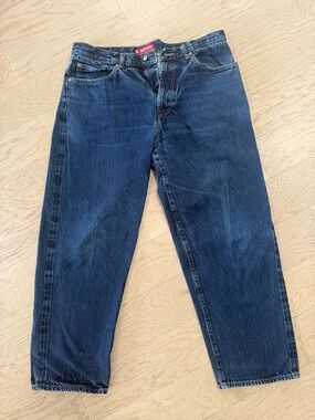 Supreme Men's Dark Blue Denim Relaxed Jeans